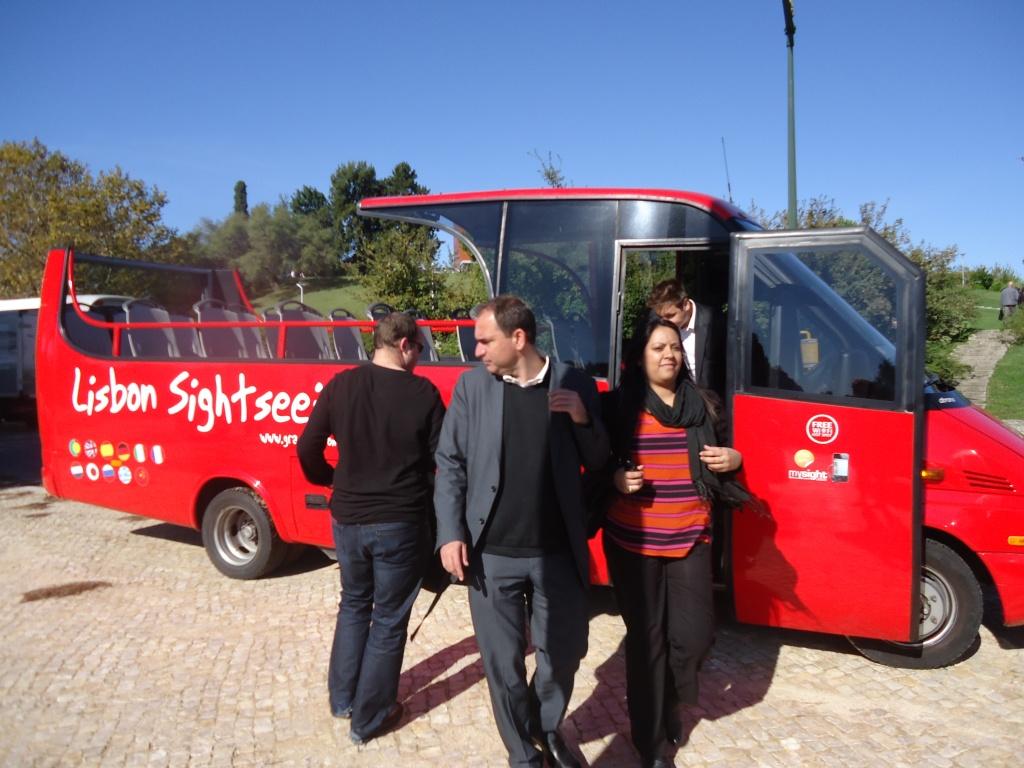 Topless tour bus