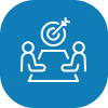 Icon of two people sat at a table